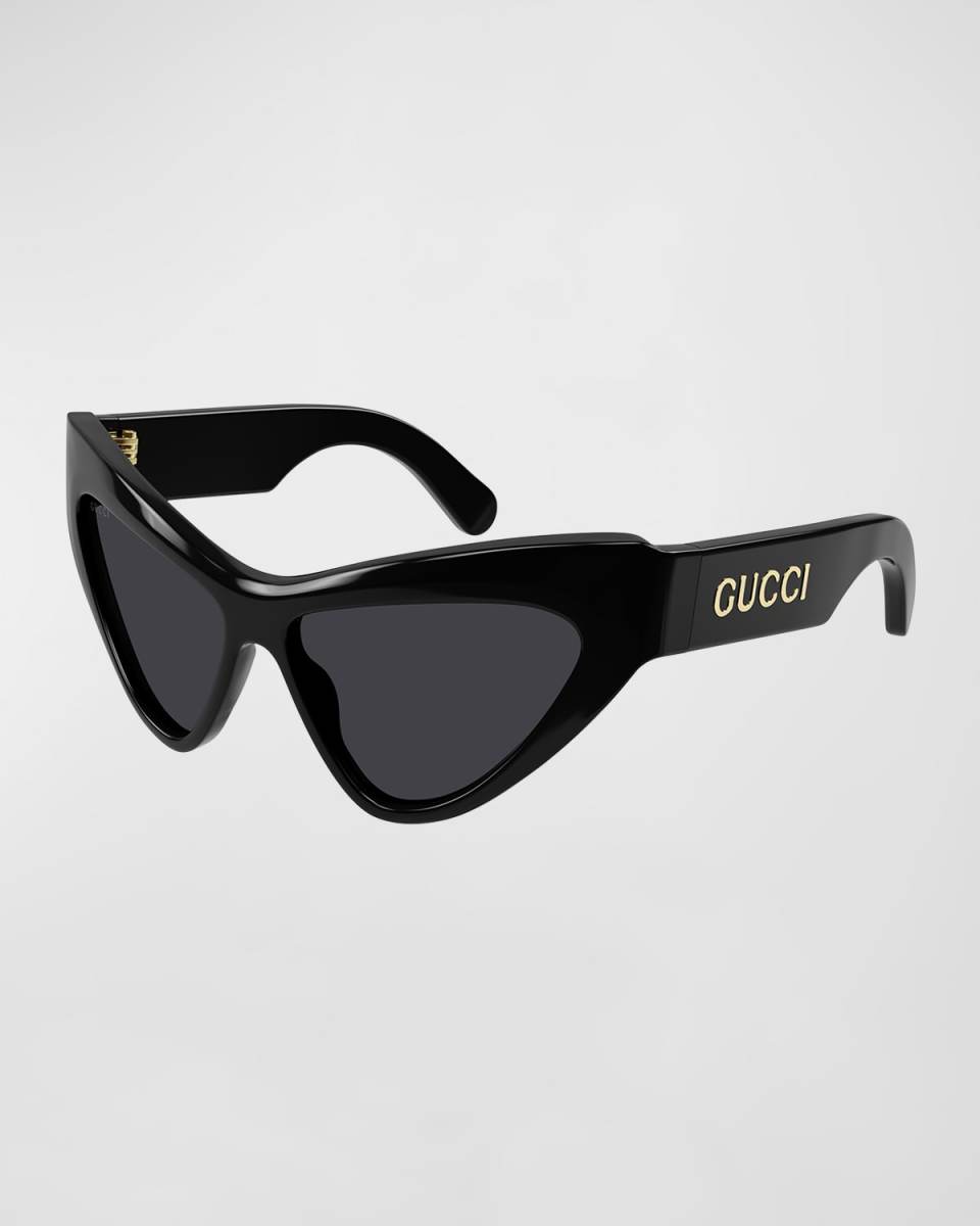 Logo Acetate Butterfly Sunglasses